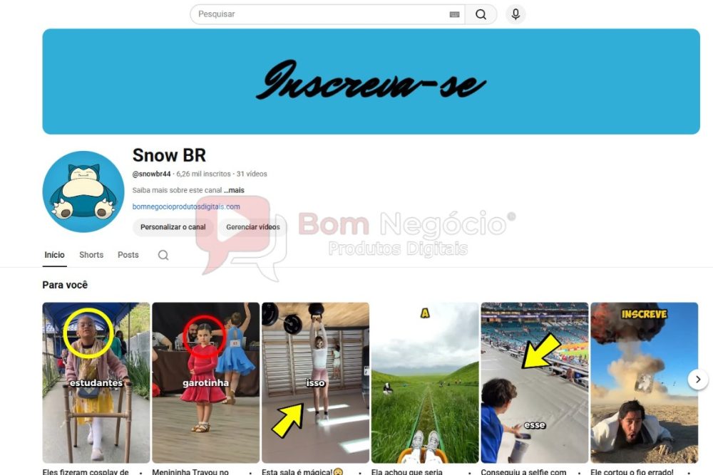 CANAL DO YOUTUBE DE 6K NÃO MONETIZADO - CURIOSIDADES (COD-444)