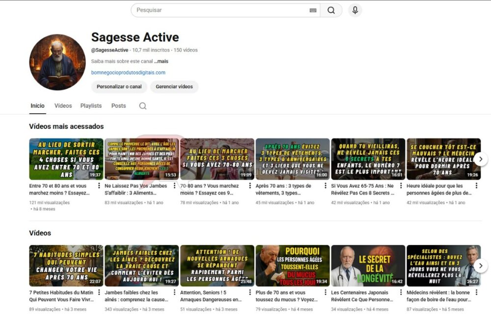 CANAL DO YOUTUBE DE 10K MONETIZADO - SAÚDE (COD-464)