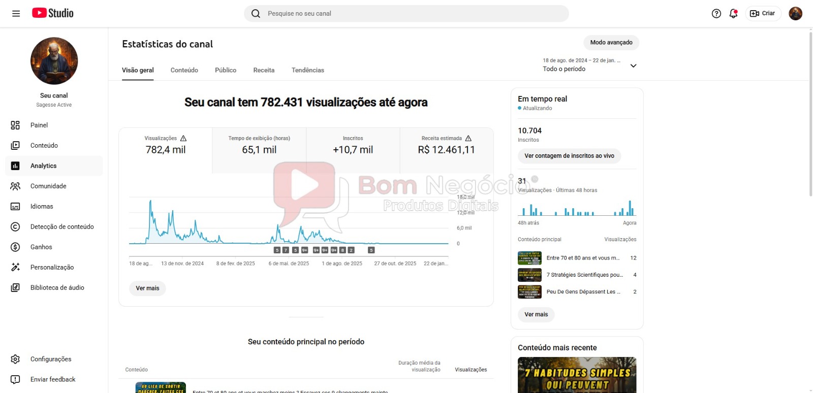 CANAL DO YOUTUBE DE 10K MONETIZADO - SAÚDE (COD-464) - Imagem 3