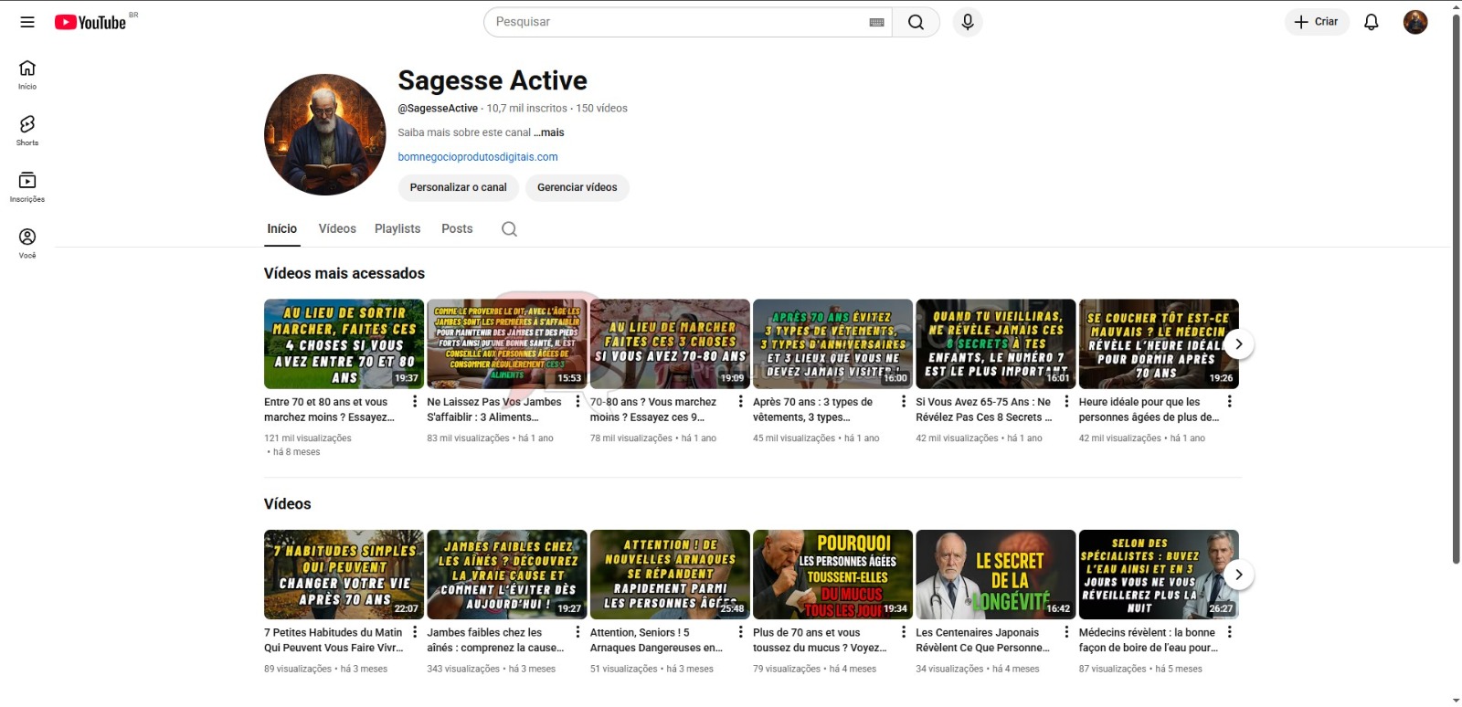 CANAL DO YOUTUBE DE 10K MONETIZADO - SAÚDE (COD-464)