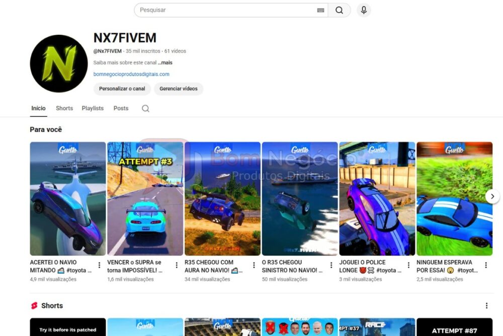 CANAL DO YOUTUBE DE 35K NÃO MONETIZADO - GAMES (COD-467)