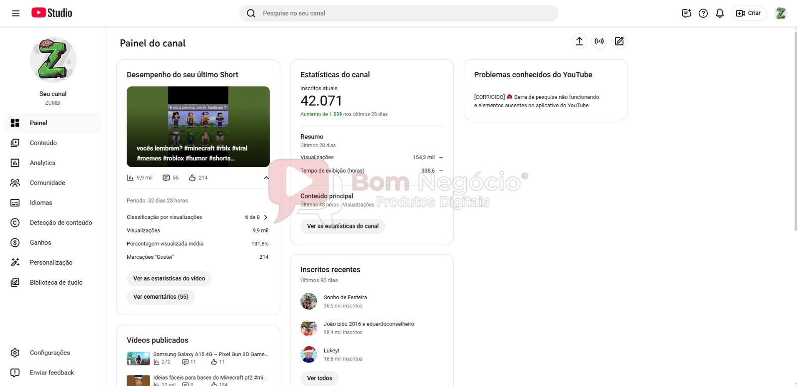 CANAL DO YOUTUBE DE 42K NÃO MONETIZADO - GAMES (COD-469) - Imagem 2