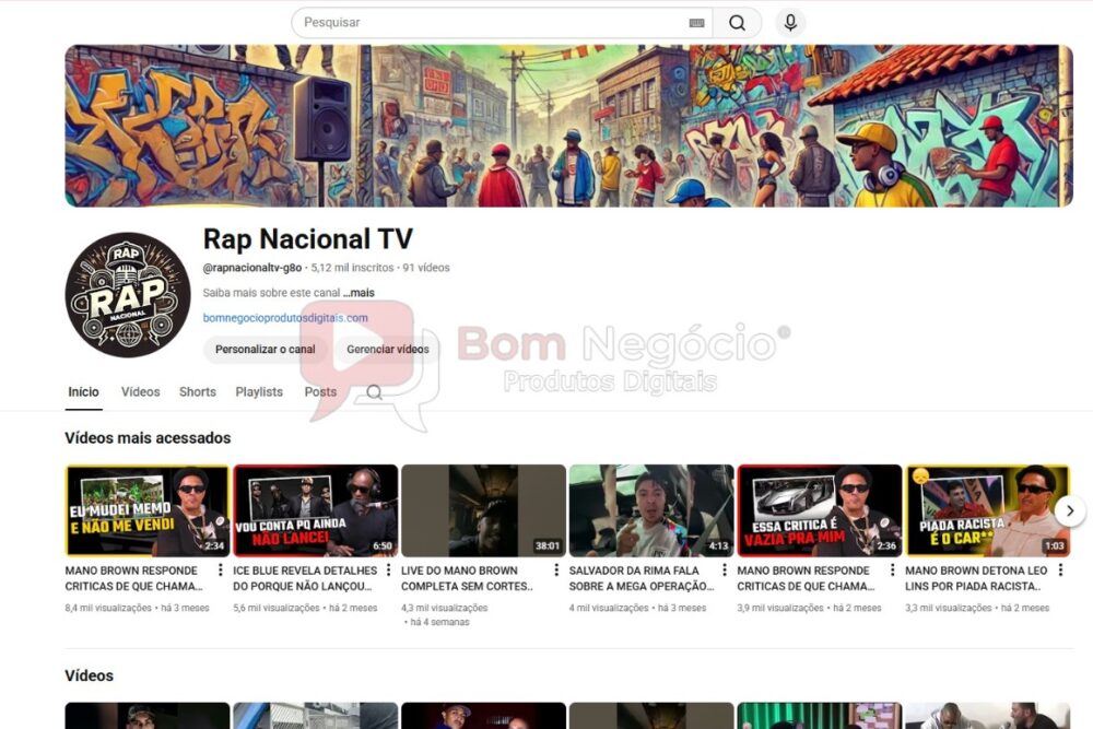 CANAL DO YOUTUBE DE 5K NÃO MONETIZADO - MUSICAL (COD-477)