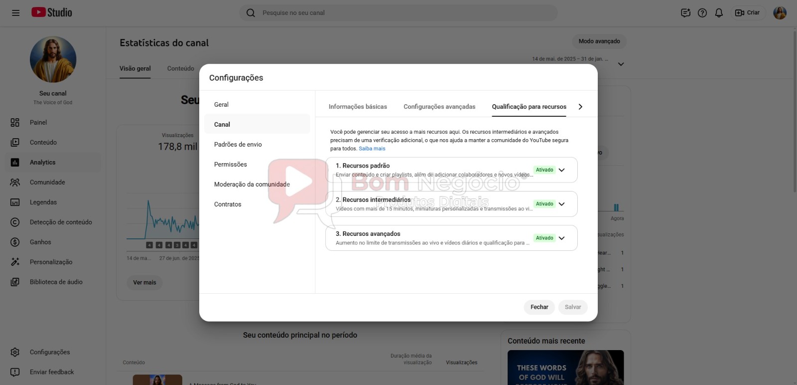 CANAL DO YOUTUBE DE 6K NÃO MONETIZADO - RELIGIÃO (COD-479) - Imagem 4