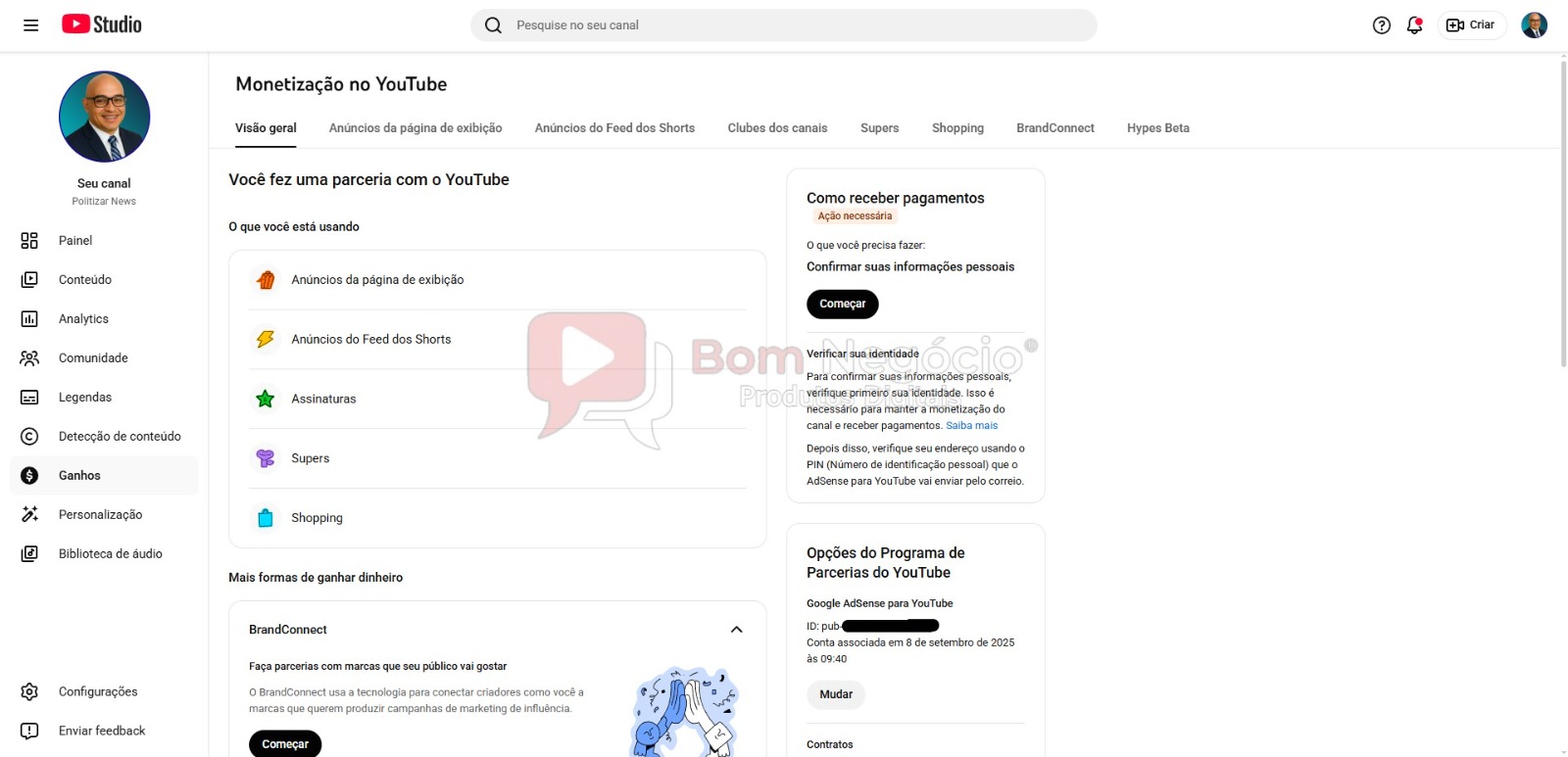 CANAL DO YOUTUBE DE 1K MONETIZADO - POLÍTICA (COD-489) - Imagem 4