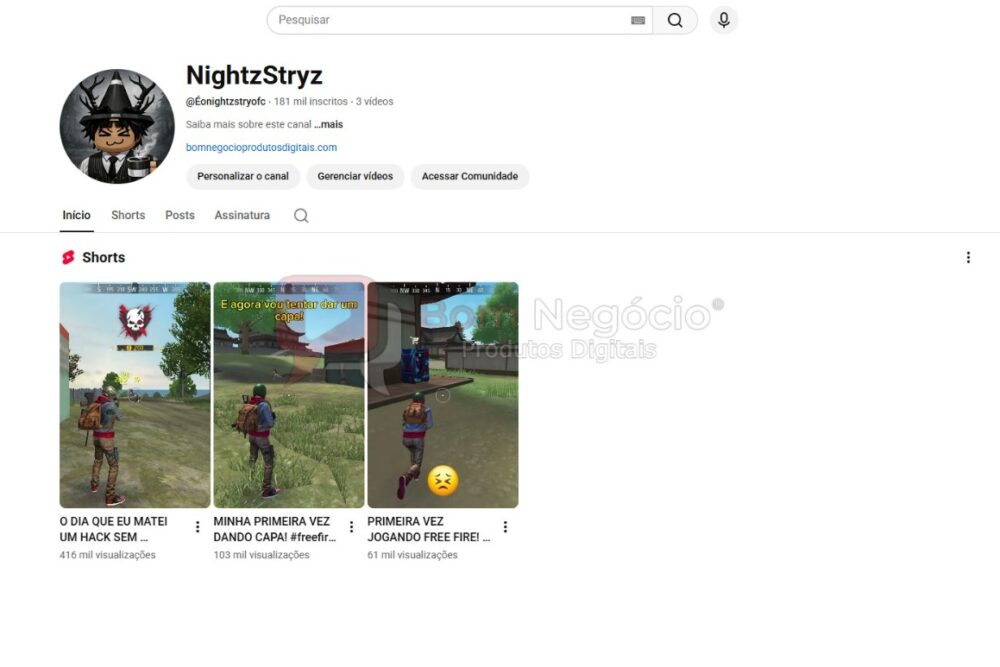 CANAL DO YOUTUBE DE 181K NÃO MONETIZADO - GAMES (COD-490)