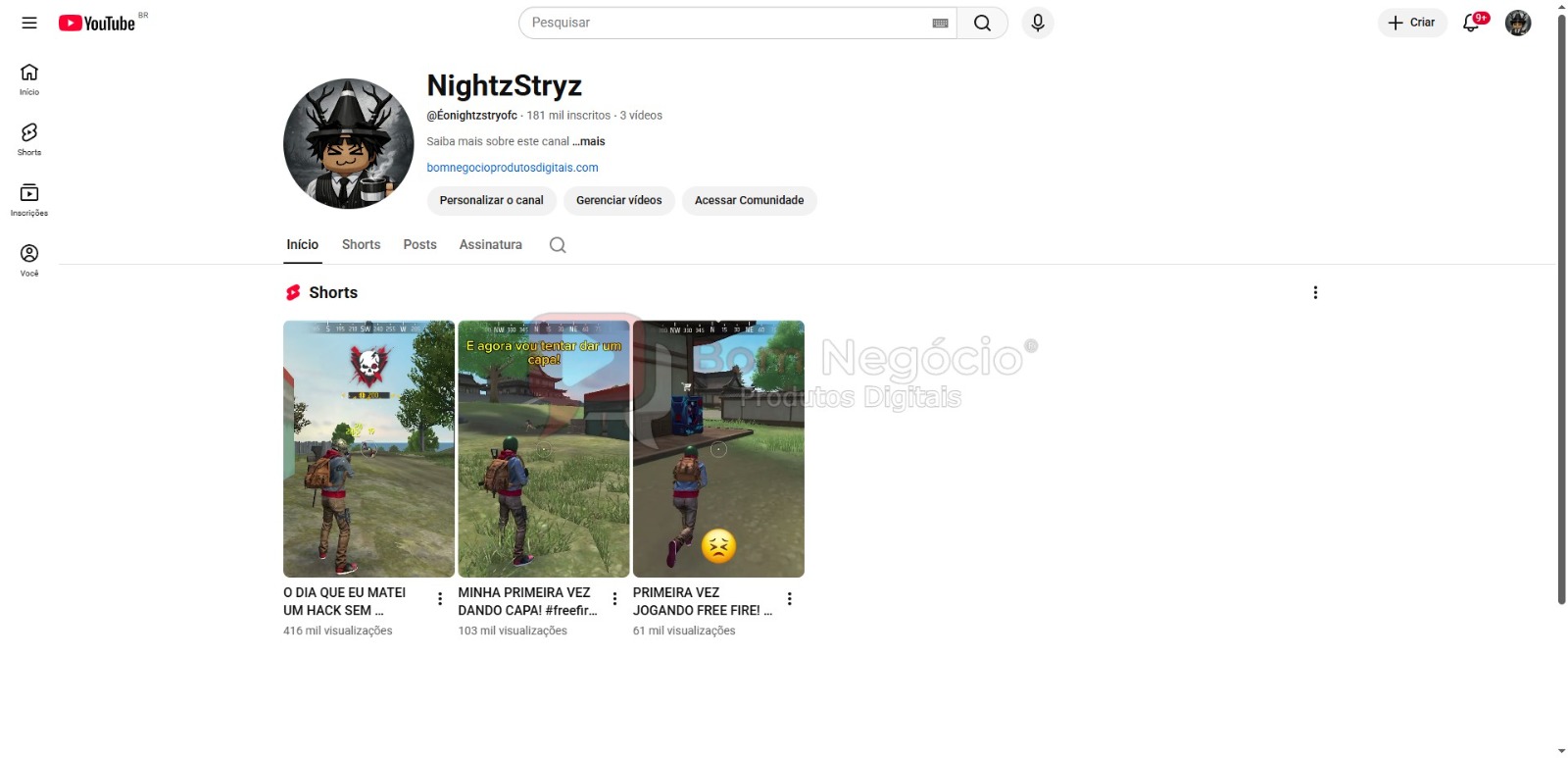 CANAL DO YOUTUBE DE 181K NÃO MONETIZADO - GAMES (COD-490)