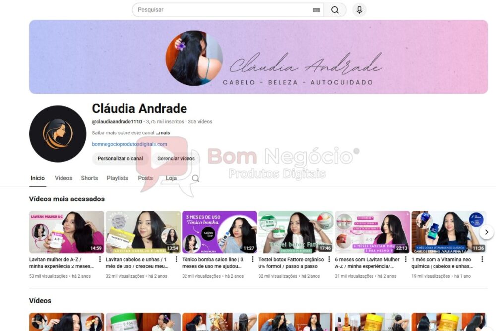 CANAL DO YOUTUBE DE 3K MONETIZADO - BELEZA (COD-491)