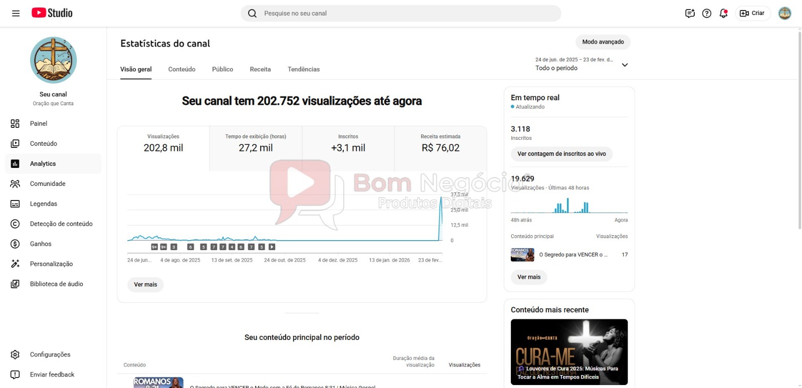CANAL DO YOUTUBE DE 3K NÃO MONETIZADO - RELIGIÃO (COD-494) - Imagem 3