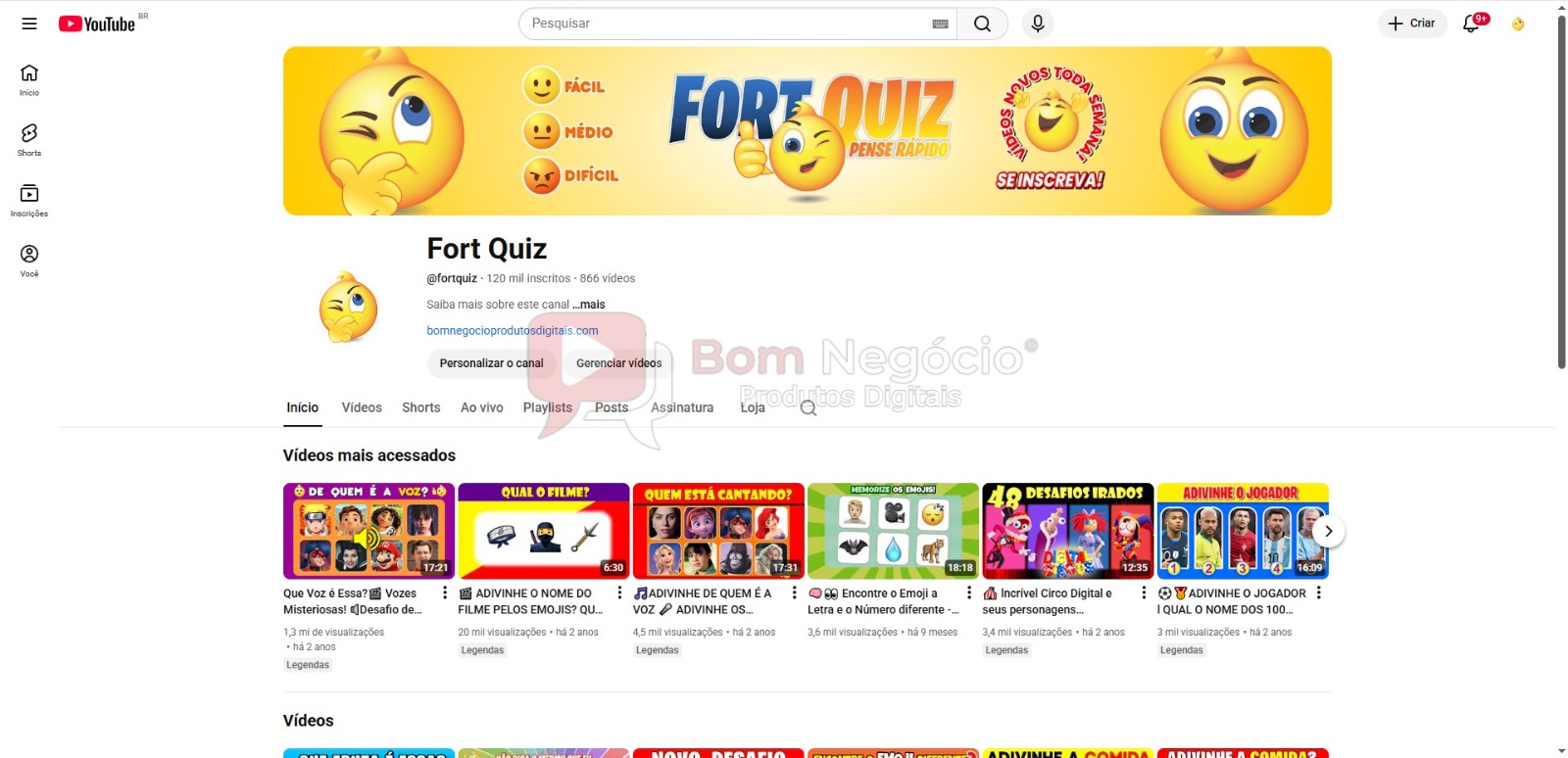 CANAL DO YOUTUBE DE 120K MONETIZADO - PSICOLOGIA (COD-497)