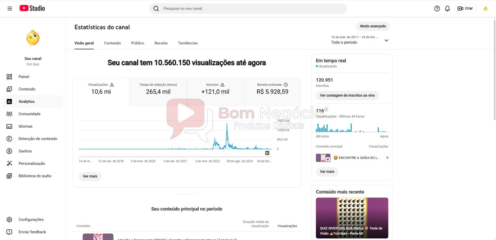 CANAL DO YOUTUBE DE 120K MONETIZADO - PSICOLOGIA (COD-497) - Imagem 3