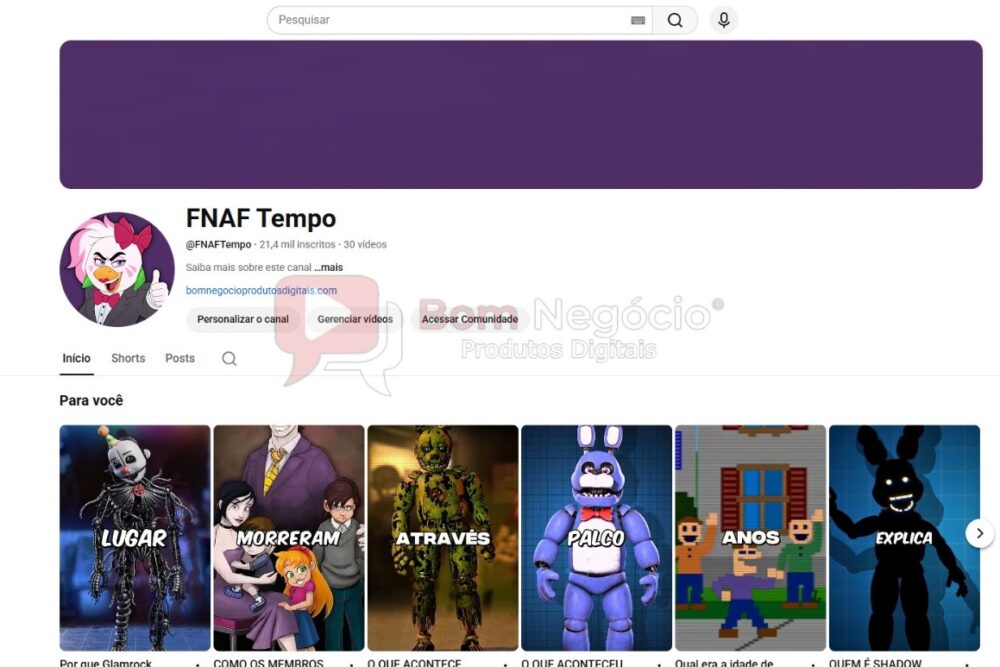 CANAL DO YOUTUBE DE 21K NÃO MONETIZADO - CURIOSIDADES (COD-499)