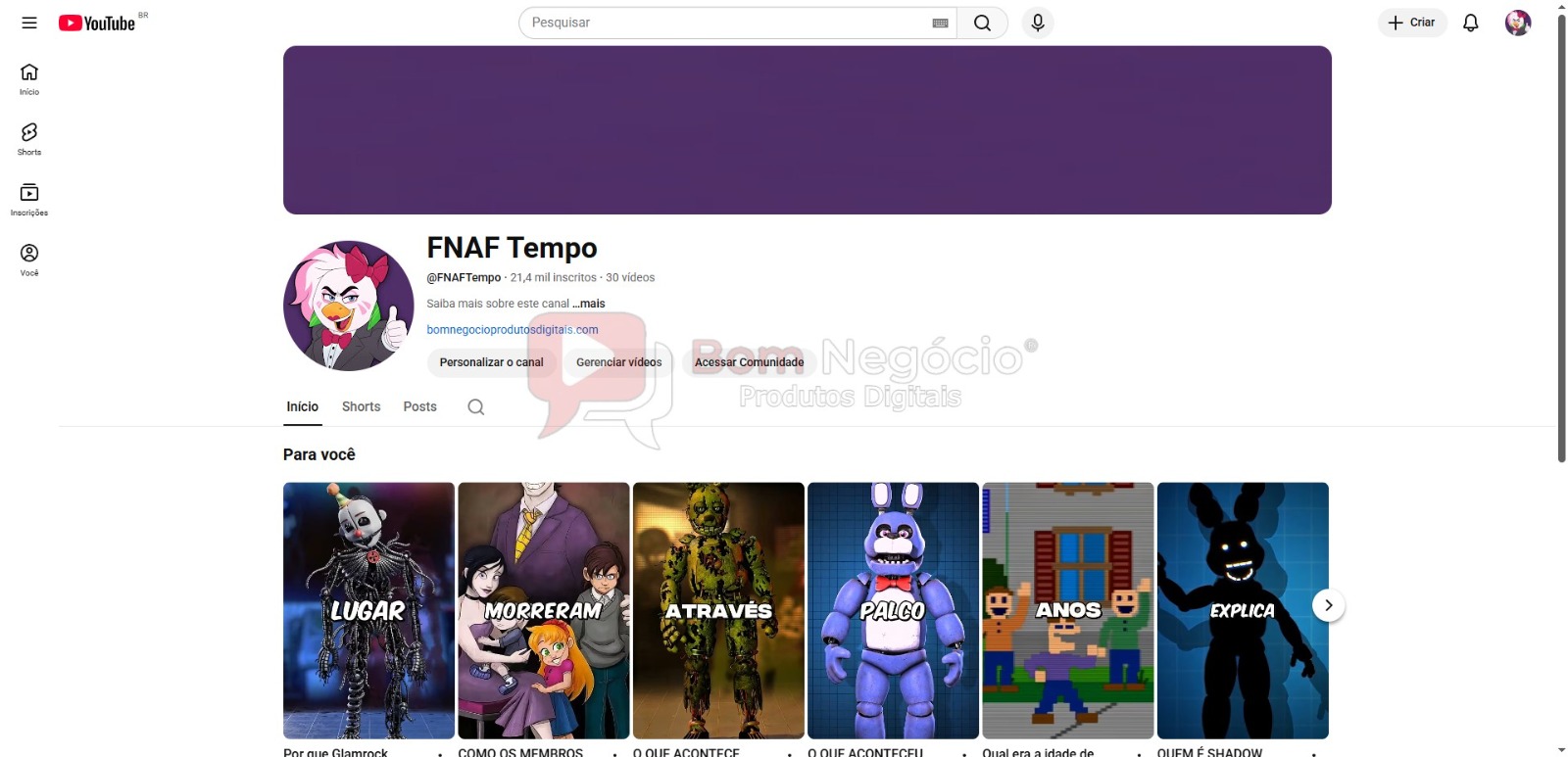 CANAL DO YOUTUBE DE 21K NÃO MONETIZADO - CURIOSIDADES (COD-499)