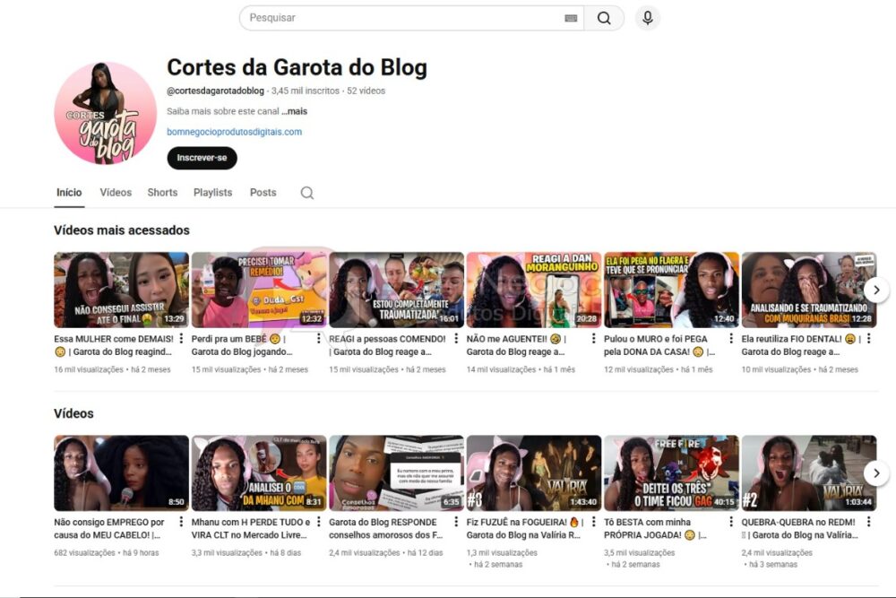 CANAL DO YOUTUBE DE 3K MONETIZADO - ENTRETENIMENTO (COD-500)