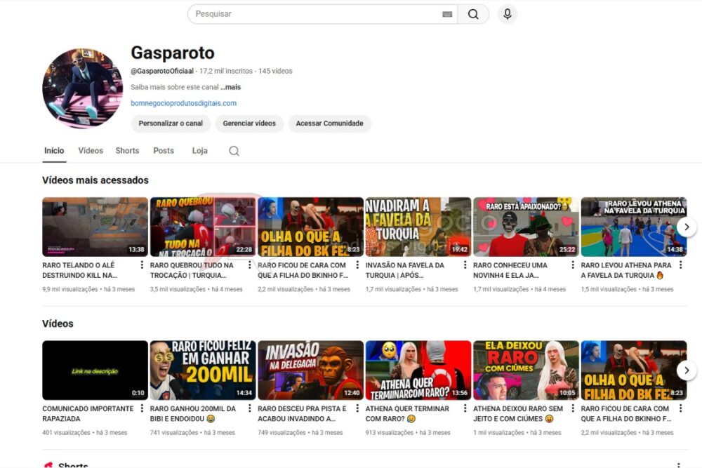 CANAL DO YOUTUBE DE 17K MONETIZADO - GAMES (COD-502)