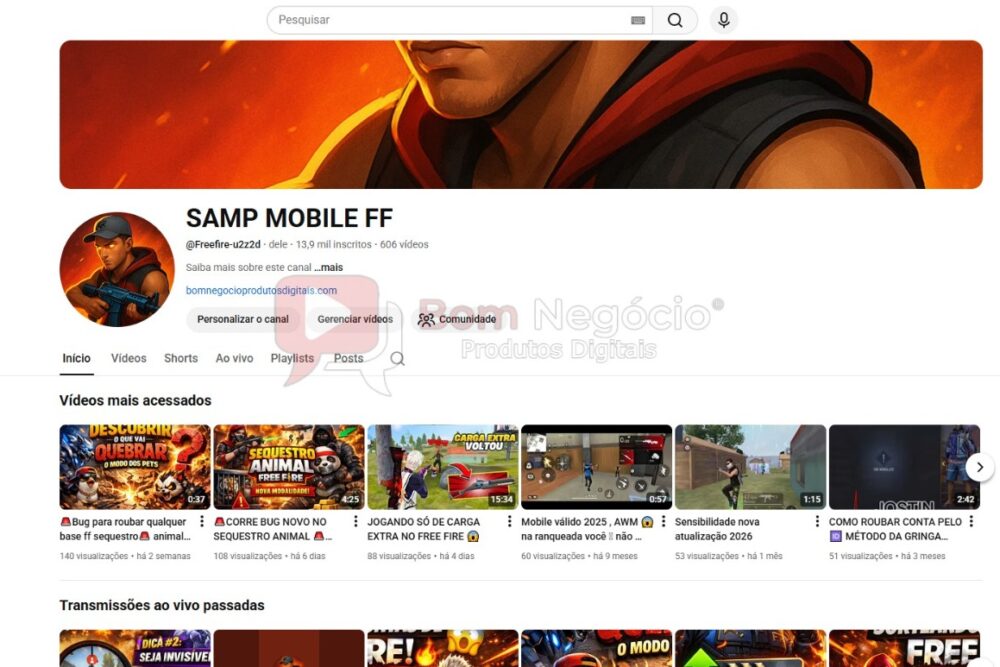 CANAL DO YOUTUBE DE 14K NÃO MONETIZADO - GAMES (COD-511)