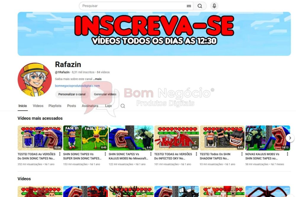 CANAL DO YOUTUBE DE 8K MONETIZADO - GAMES (COD-522)