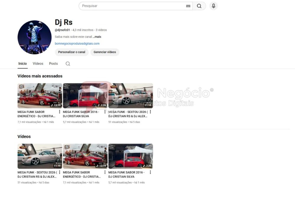 CANAL DO YOUTUBE DE 4K NÃO MONETIZADO - MUSICAL (COD-524)