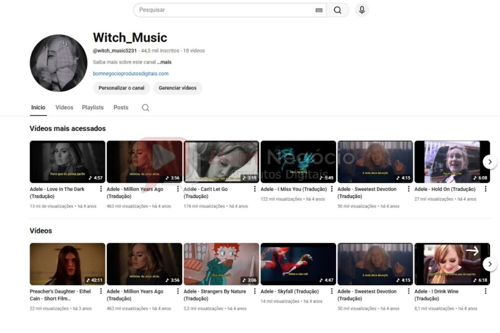 CANAL DO YOUTUBE DE 44K NÃO MONETIZADO - MUSICAL (COD-525)