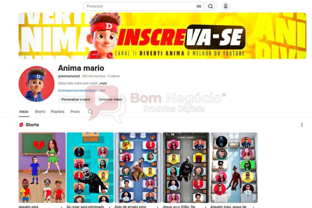 CANAL DO YOUTUBE DE 295K NÃO MONETIZADO - ENTRETENIMENTO (COD-528)