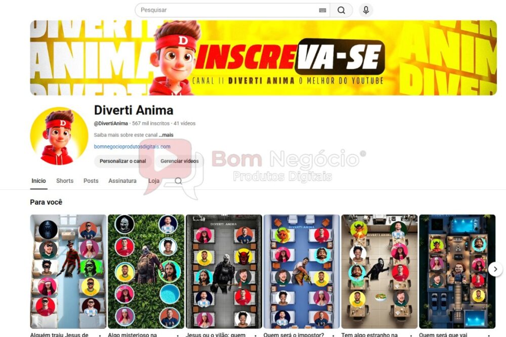 CANAL DO YOUTUBE DE 560K NÃO MONETIZADO - ENTRETENIMENTO (COD-529)