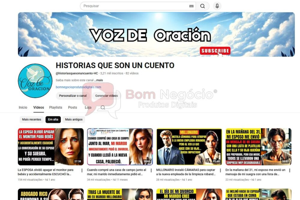 CANAL DO YOUTUBE DE 3K MONETIZADO - HISTÓRIAS (COD-537)