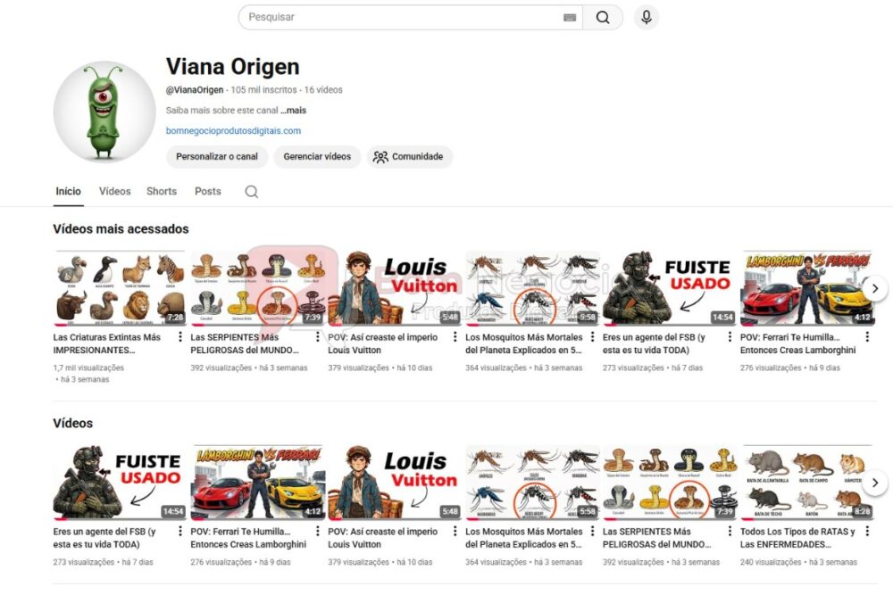 ANAL DO YOUTUBE DE 105K NÃO MONETIZADO - CURIOSIDADES (COD-539)