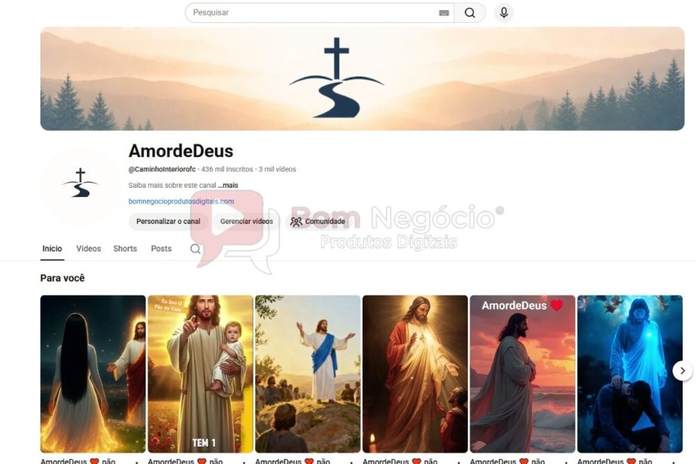 CANAL DO YOUTUBE DE 430K NÃO MONETIZADO - RELIGIAO (COD-546)