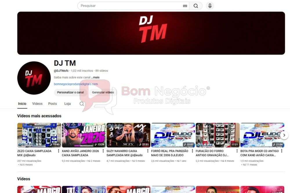 CANAL DO YOUTUBE DE 1K MONETIZADO - MUSICAL (COD-548)