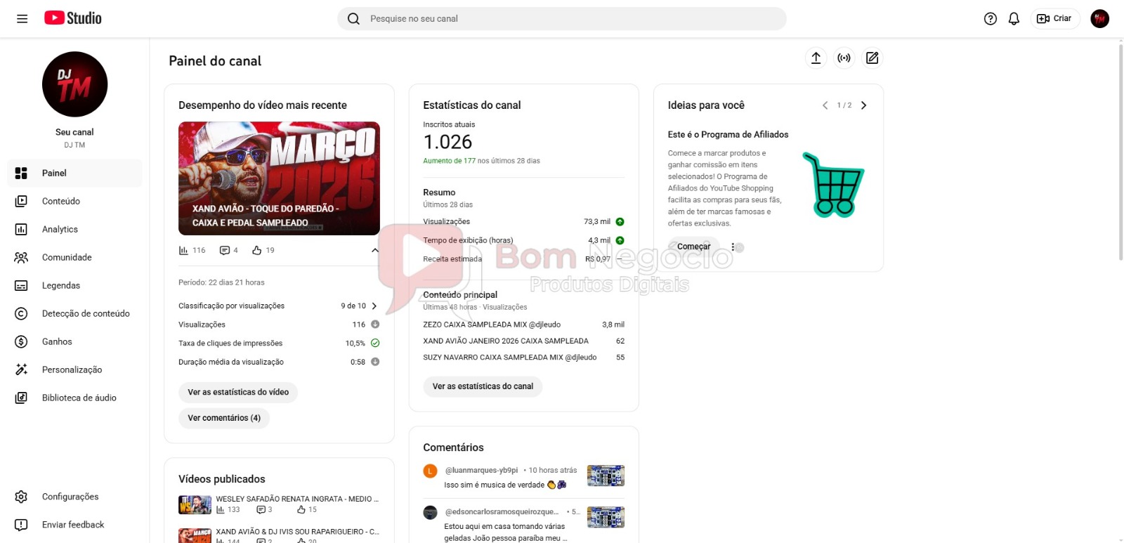 CANAL DO YOUTUBE DE 1K MONETIZADO - MUSICAL (COD-548) - Imagem 2