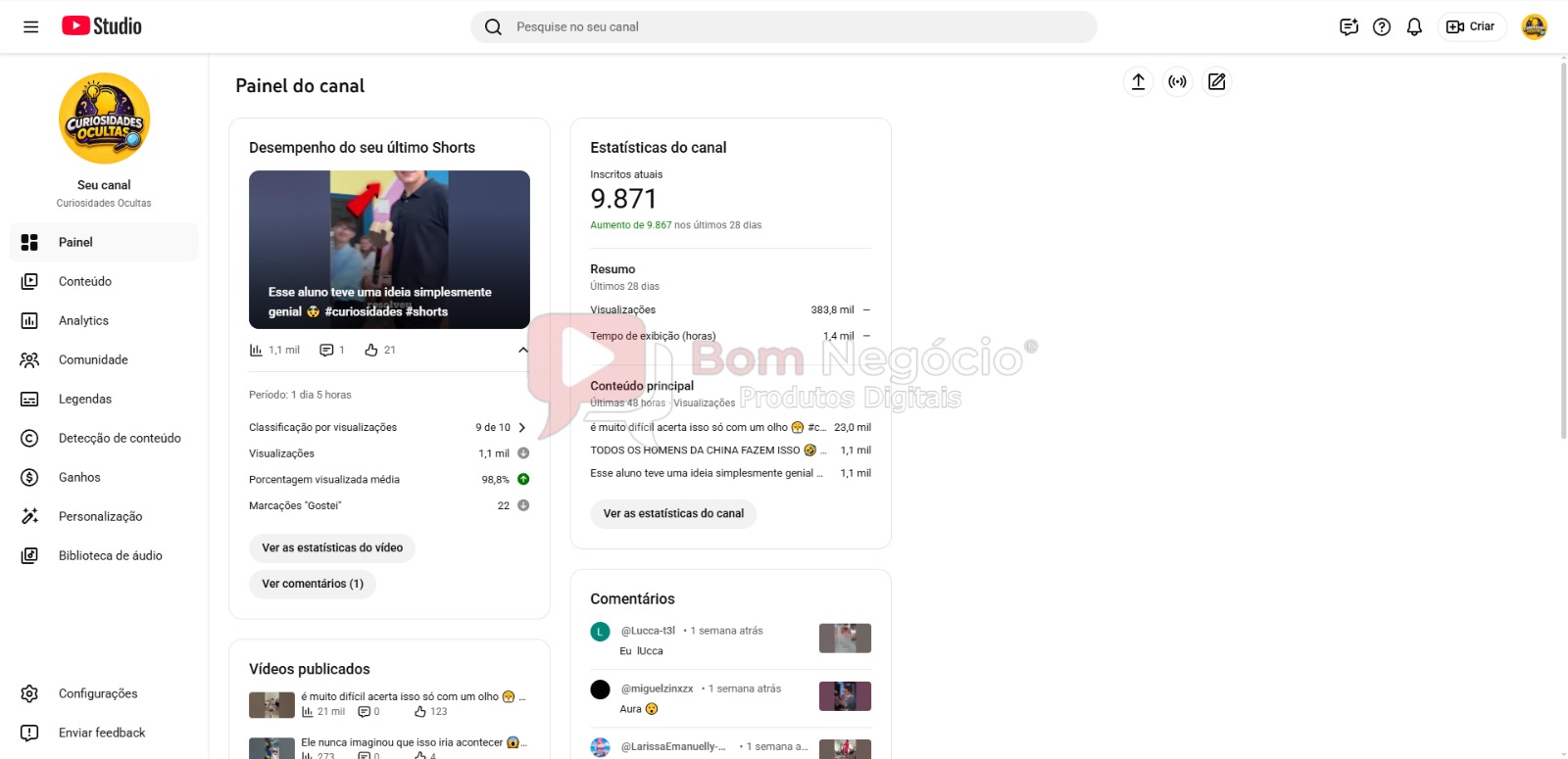 CANAL DO YOUTUBE DE 9K NÃO MONETIZADO - CURIOSIDADES (COD-553) - Imagem 2