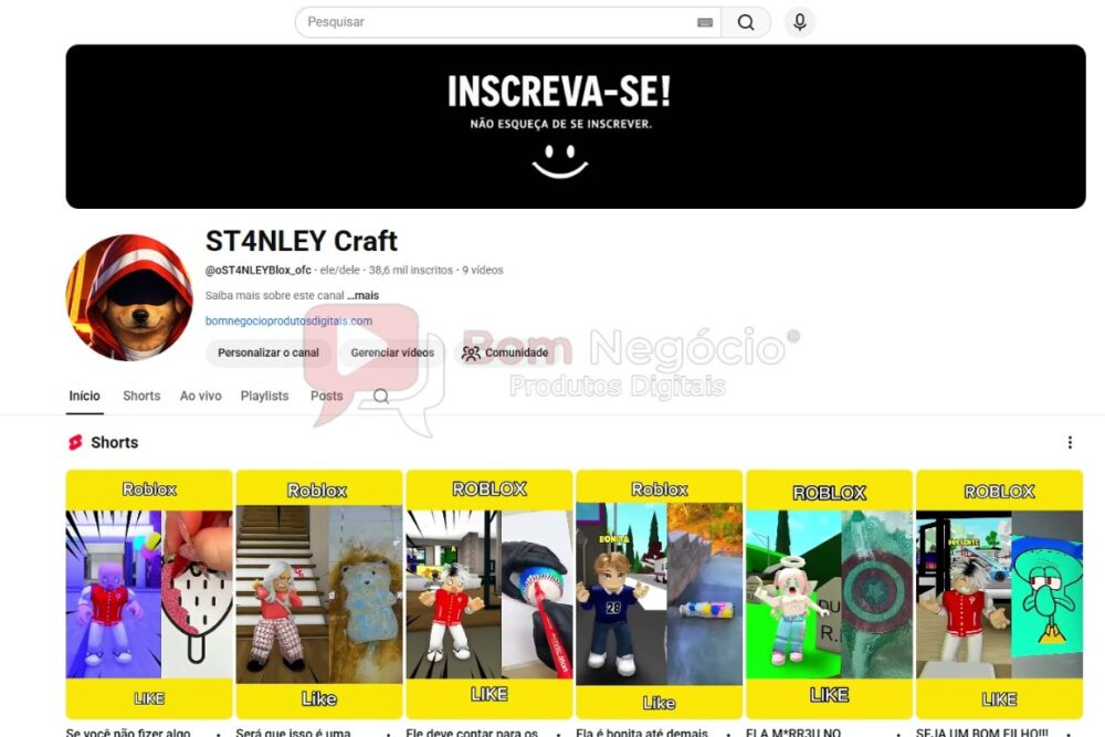 CANAL DO YOUTUBE DE 38K NÃO MONETIZADO - GAMES (COD-555)