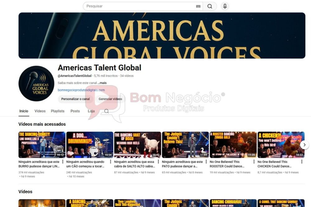 CANAL DO YOUTUBE DE 5K MONETIZADO - SHOW DE TALENTOS (COD-558)