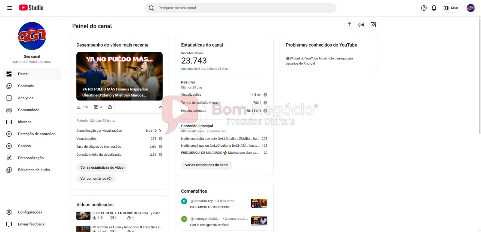 CANAL DO YOUTUBE DE 23K MONETIZADO - SHOW DE TALENTOS (COD-559) - Imagem 2