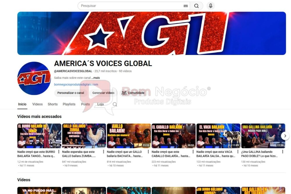 CANAL DO YOUTUBE DE 23K MONETIZADO - SHOW DE TALENTOS (COD-559)