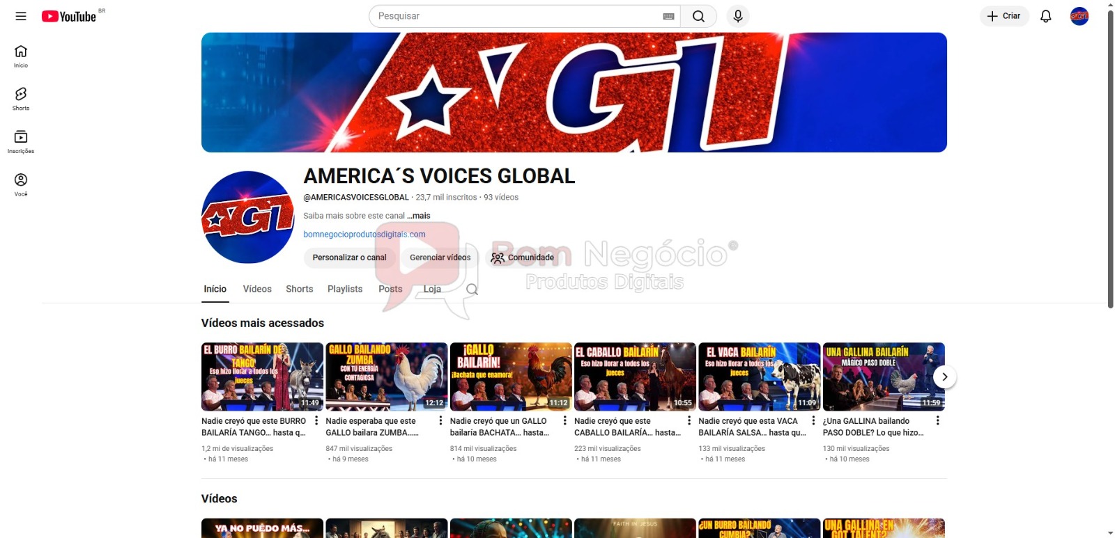 CANAL DO YOUTUBE DE 23K MONETIZADO - SHOW DE TALENTOS (COD-559)