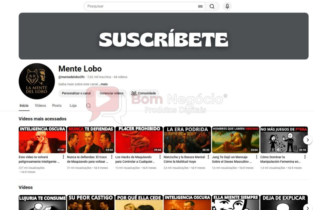 CANAL DO YOUTUBE DE 7K MONETIZADO - MOTIVACIONAL (COD-570)