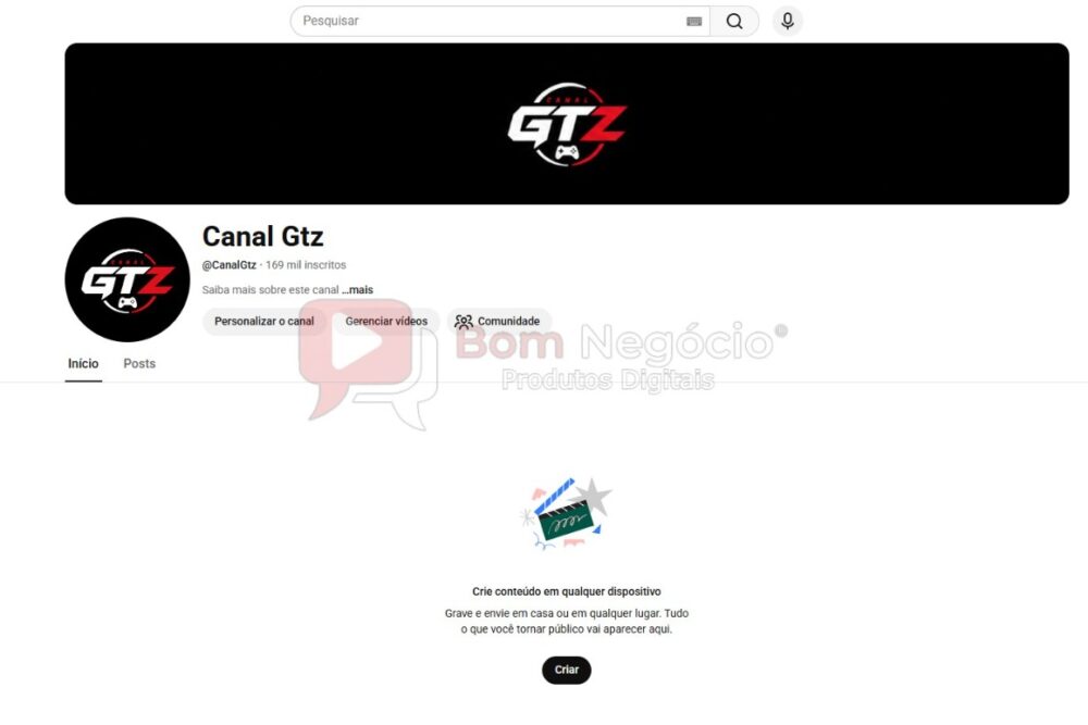 CANAL DO YOUTUBE DE 169K NÃO MONETIZADO - GAMES (COD-584)