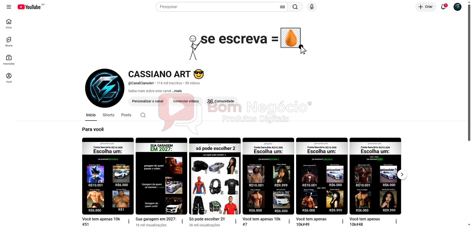 CANAL DO YOUTUBE DE 114K NÃO MONETIZADO - ENTRETENIMENTO (COD-600)