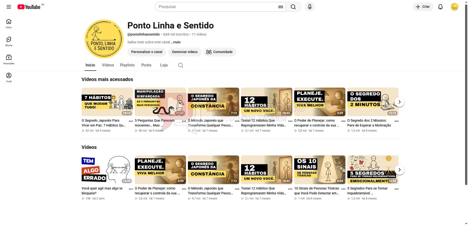 CANAL DO YOUTUBE DE 4K MONETIZADO - MOTIVACIONAL (COD-611)